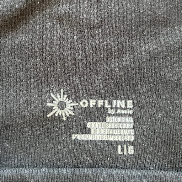 OFFLINE by Aerie OG Washed 4” Bike Short, High Rise in Black sz Large - Picture 4 of 6